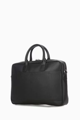 Buy Emporio Armani Black Laptop Briefcase in Faux Leather for Men