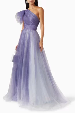 Buy Mac Duggal Blue Ombre Tulle Gown for Women in UAE Ounass