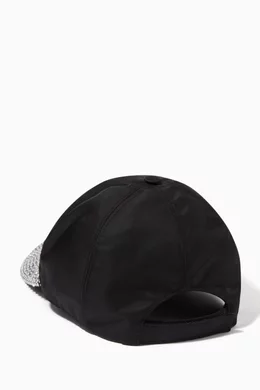 Buy Prada Silver Baseball Cap in Re nylon Crystal Satin for
