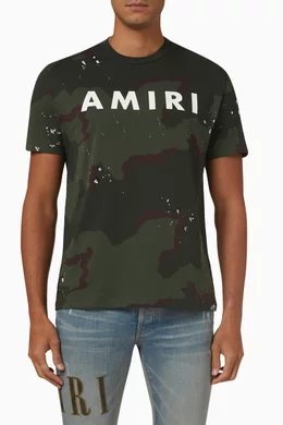 AMIRI Army Logo Tee T-shirt Army green Men's - PF22 - US