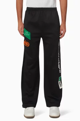 Buy Off White Black Multi logo Track Pants in Cotton Blend for Men in UAE Ounass