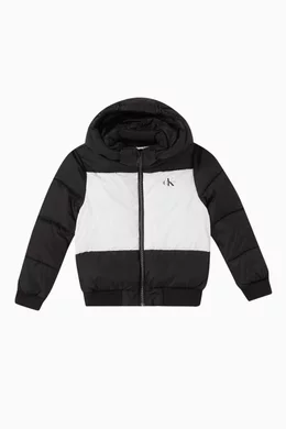 Buy Calvin Klein Black Colourblock Puffer Jacket in Recycled