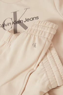 Buy Calvin Klein Neutral Logo Sweatshirt Pants Set in Organic