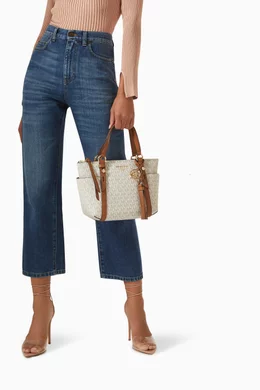 Buy Michael Kors White Sullivan Small Tote Bag in Logo Canvas for