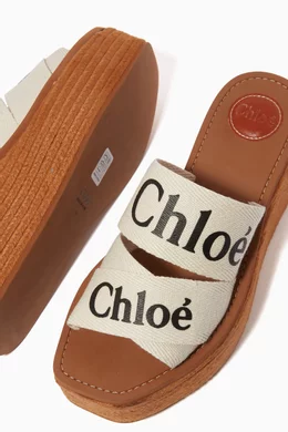 Chloé canvas logo sandals new arrivals white