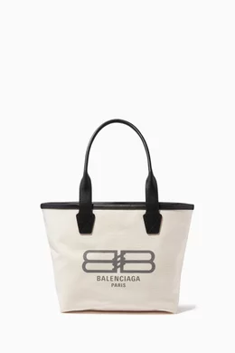 Balenciaga canvas and best sale leather bucket bag