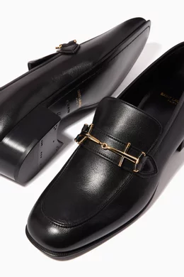 Buy SAINT LAURENT Black Solferino Penny Loafers in Smooth Leather