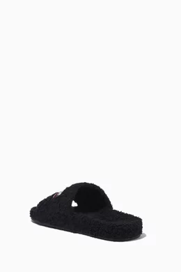 Buy Balenciaga Black Political Campaign Furry Slide Sandals in