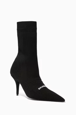 Buy Balenciaga Black Knife 2.0 Boots in Recycled Knit for Women in