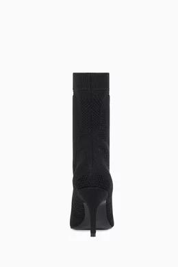 Buy Balenciaga Black Knife 2.0 Boots in Recycled Knit for Women in