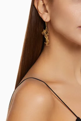 Ysl monogram sales palm earrings