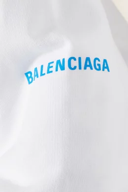 Buy Balenciaga White WFP Medium Fit Hoodie in Organic Cotton
