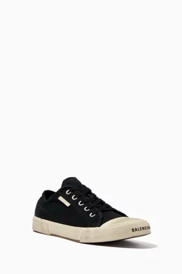 Buy Balenciaga Black Paris Low Top Sneakers in Canvas for Men in UAE Ounass