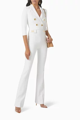 Balmain outlet white jumpsuit