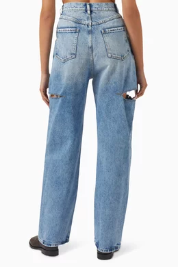 Buy Maison Margiela Blue High rise Jeans in Denim for Women in UAE