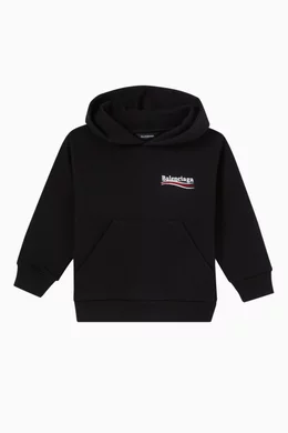 Buy Balenciaga Black Political Campaign Hoodie in Cotton for