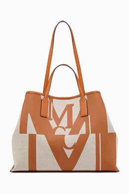 Mcm glitch online logo canvas tote
