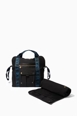 Buy Stella McCartney Black Logo Tape Changing Bag in Recycled
