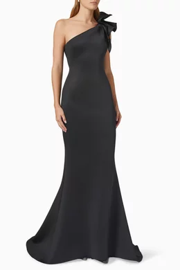 One shoulder online ruffle gown