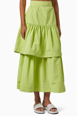 Buy Mossman Green Streamline Tiered Maxi Skirt for Women in UAE Ounass