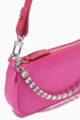Buy BY FAR Pink Mini Rachel Shoulder Bag in Satin for Women in UAE Ounass