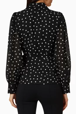 Ganni polka dot hotsell top