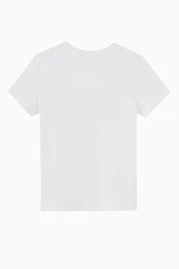 Buy Calvin Klein White V neck Logo T shirt in Cotton for Kids in UAE Ounass