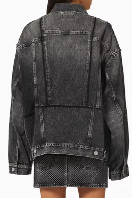 Buy Balenciaga Black Cut up Oversized Jacket in Denim for Women in UAE Ounass