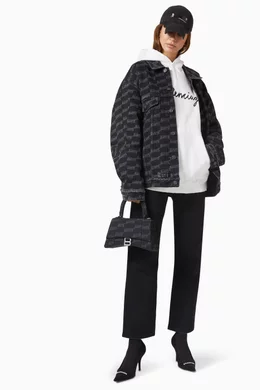 Buy Balenciaga Black BB Monogram Large Fit Jacket in Denim for
