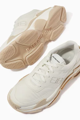 Balenciaga triple s white suede discount