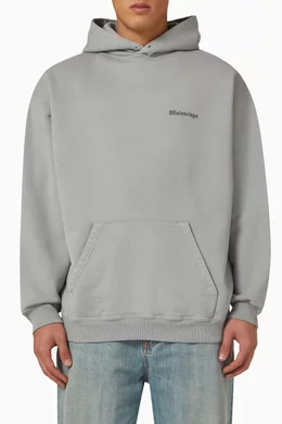 Balenciaga logo cotton terry hoodie discount