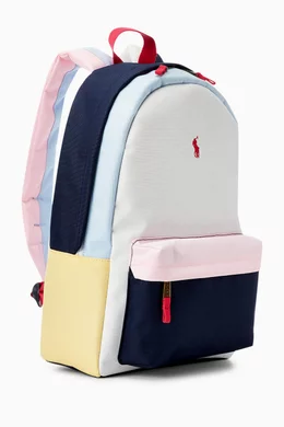 Buy Polo Ralph Lauren White Micro Pony Colour block Logo Backpack