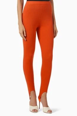 Orange store leggings women's