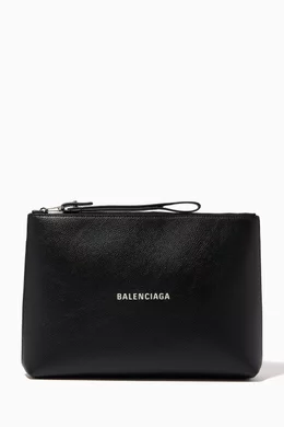 Balenciaga logo on sale clutch