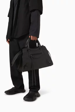 Buy Balenciaga Black Neo Classic Medium Top Handle Bag in Grained