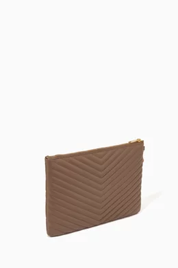 Saint laurent monogram matelassé leather zip pouch store