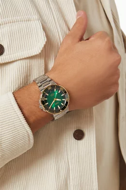 Oris aquis green top dial mens watch