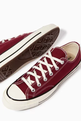 Buy Converse Burgundy Chuck 70 Low top Sneakers in Canvas for