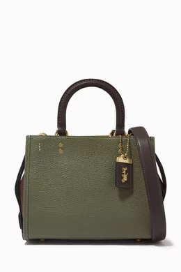 Buy Coach Green Rogue 25 Bag in Regenerative Leather for Women in