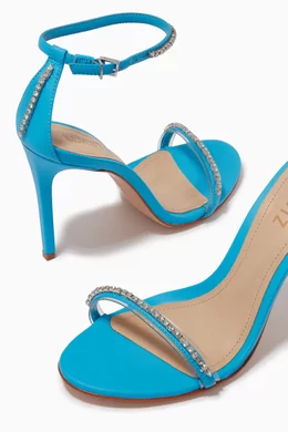 Buy Schutz Blue Joyfull Cocktail Sandals in Fabric for Women in