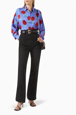 Jeans printed sales shirt