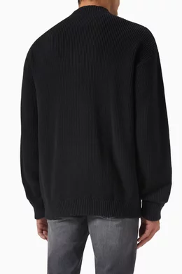 Buy Calvin Klein Jeans Black Logo Sweater in Cotton Knit for Men