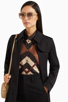 Burberry trench collection deals square frame sunglasses
