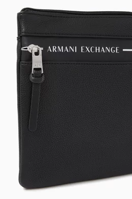 Small leather logo clearance tape crossbody bag