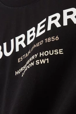 Buy Burberry Black Logo T shirt in Cotton for Boys in UAE Ounass