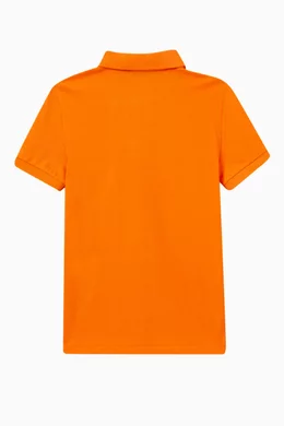 Buy Polo Ralph Lauren Orange Logo Slim Fit Polo Shirt in Cotton