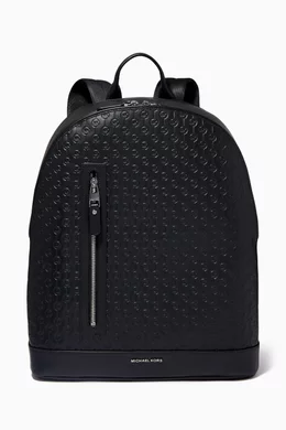 Buy Michael Kors Black Hudson Slim Commuter Backpack in Leather