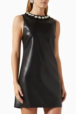Buy Alice Olivia Black Coley Embellished Mini Dress in Vegan