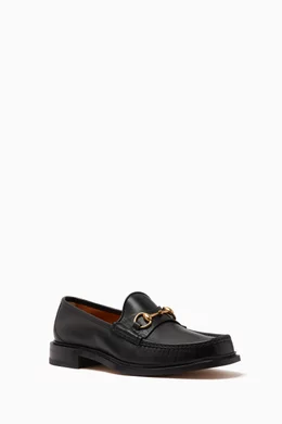 Buy Gucci Black Horsebit Loafers in Leather for Men in UAE Ounass