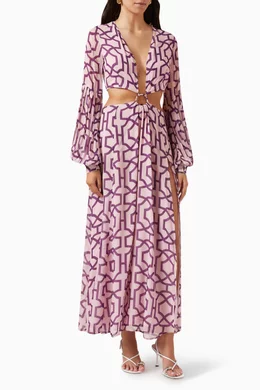 Buy Alexandra Miro Pink Saphira Cut-out Dress in Crepe de Chine
